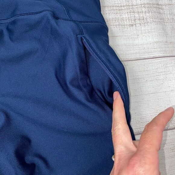 Under armour women L heatgear compression pull on capri leggings navy blue - Picture 6 of 11